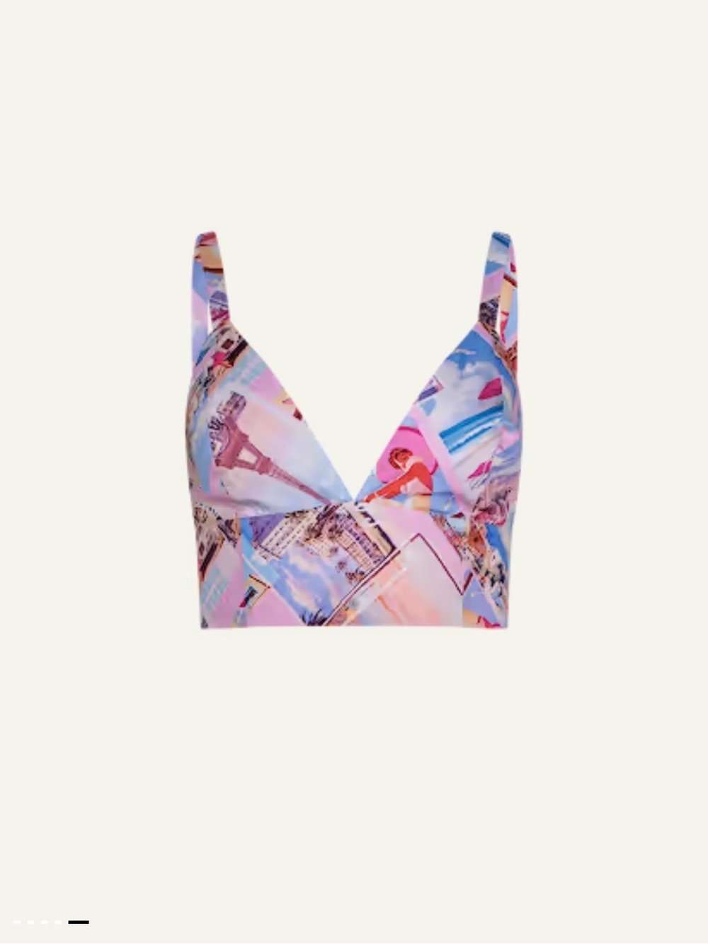 L’Agence Kaori Bralette Top in Postcard Multicolor Print